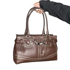 Vintage brown leather Coach bag.